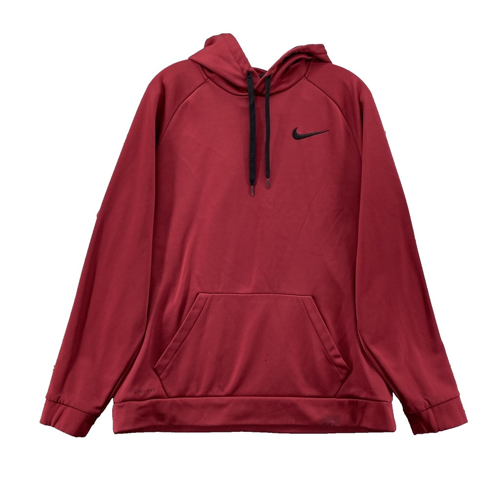 Nike Therma-Fit Hoodie Men's Large Red Sportswear Y2K Streetwear Training Basic